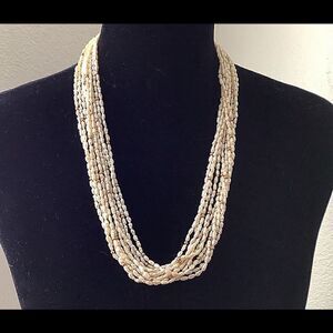 Vintage KJL Seed Freshwater Pearl Necklace with 14K Beads